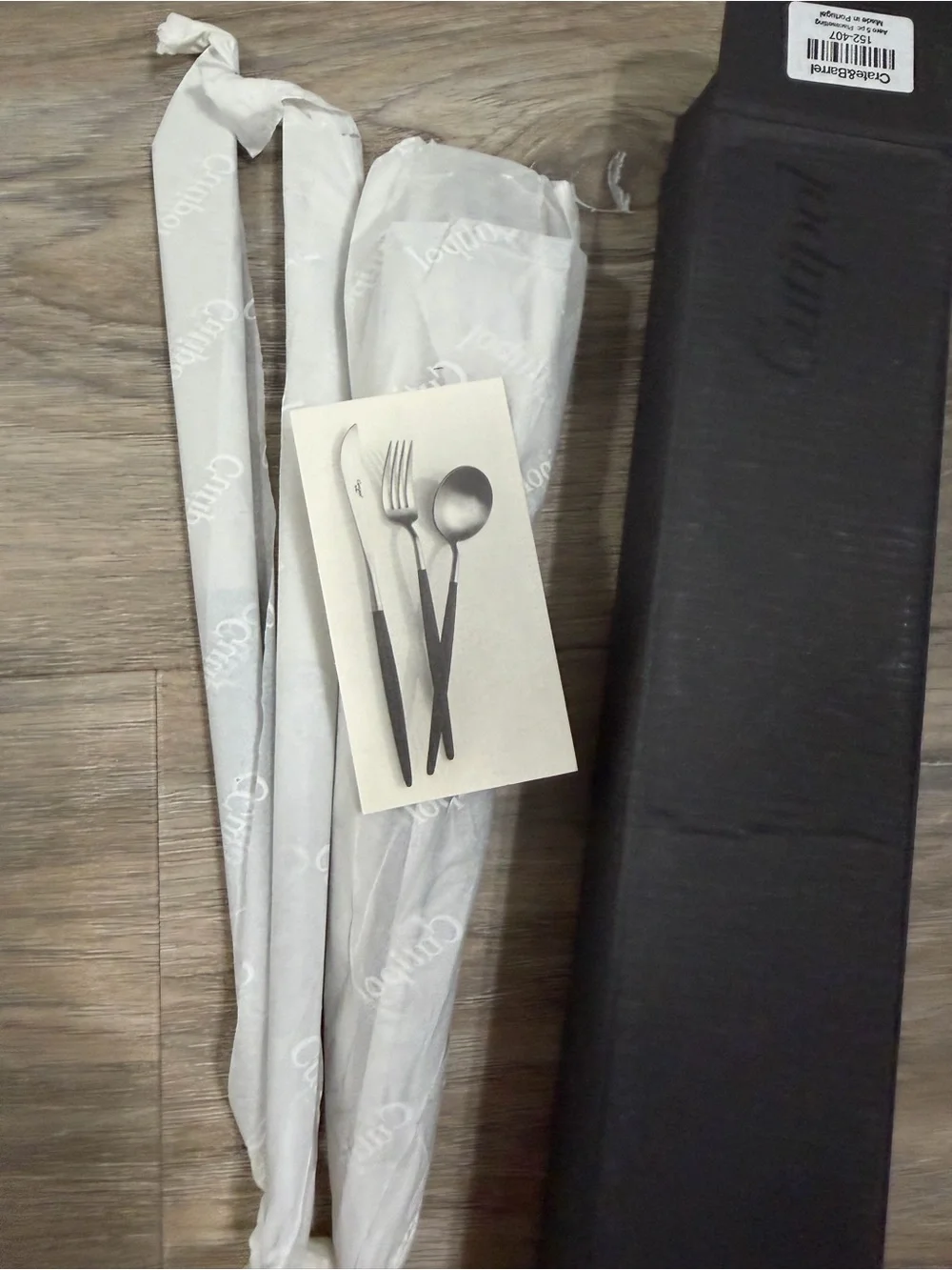 Crate & Barrel (7x) Aero Black 5-Piece Flatware Place Setting